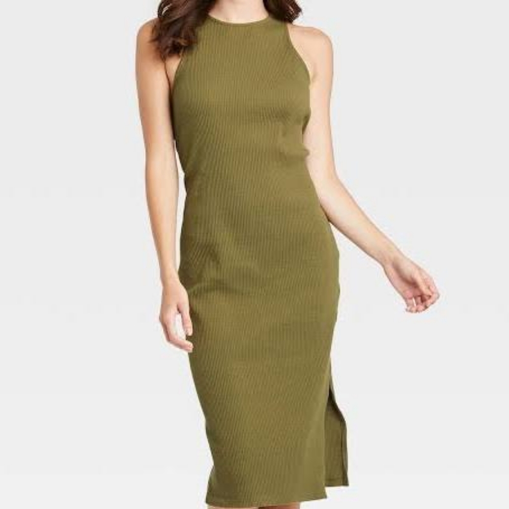 🦩Who What Wear Tank Dress Green Sz M